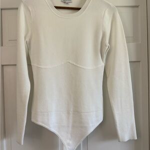 Gianni Bini White Knit Bodysuit